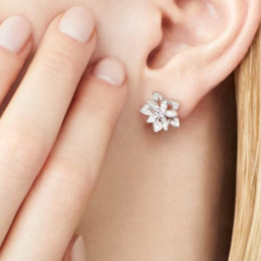 Snowflake Earrings - Diamond / Silver