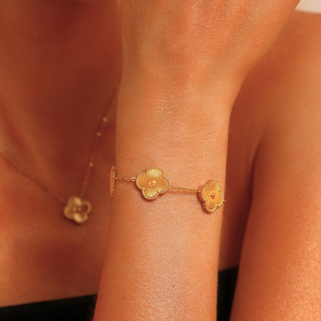 FOUR-LEAF CLOVER BRACELET LUCK GOLD