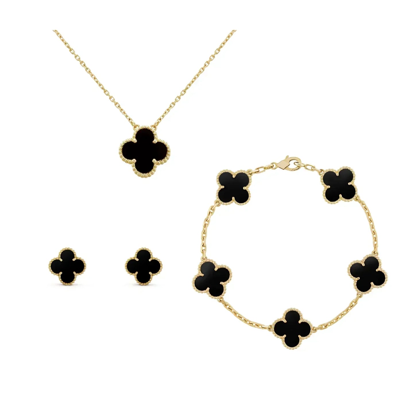 Golden Black Luxe | Clover Leaf Set