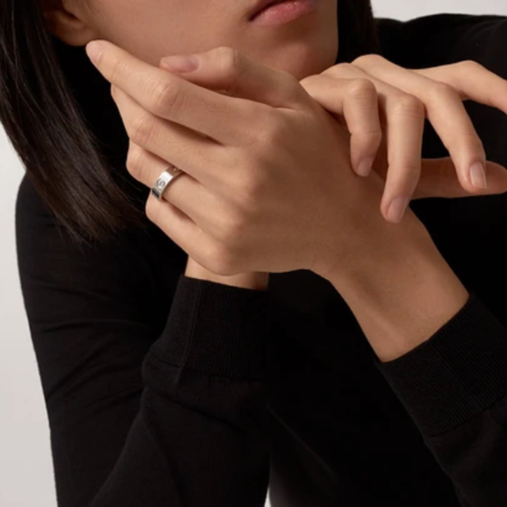 Ava Diamond-Stone Ring - Silver