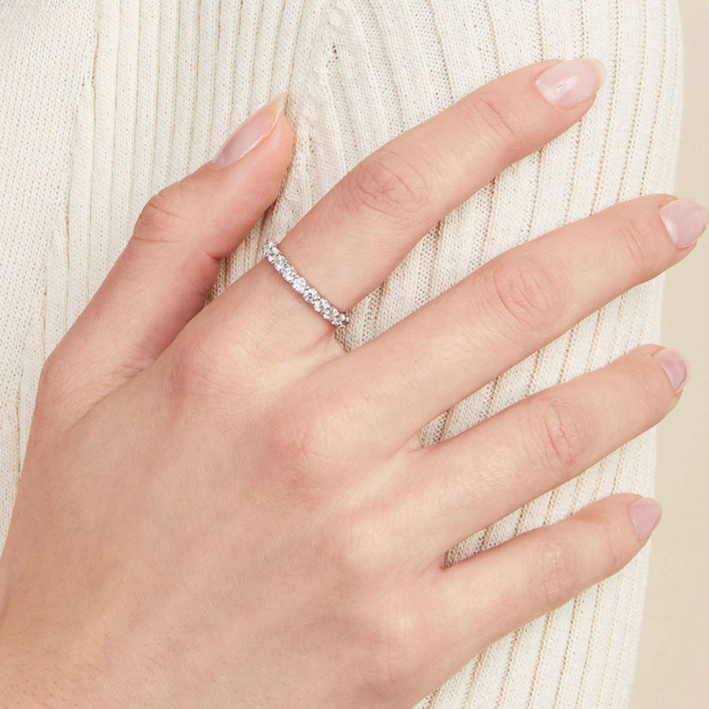 Amber Feline Ring - Diamond / Silver