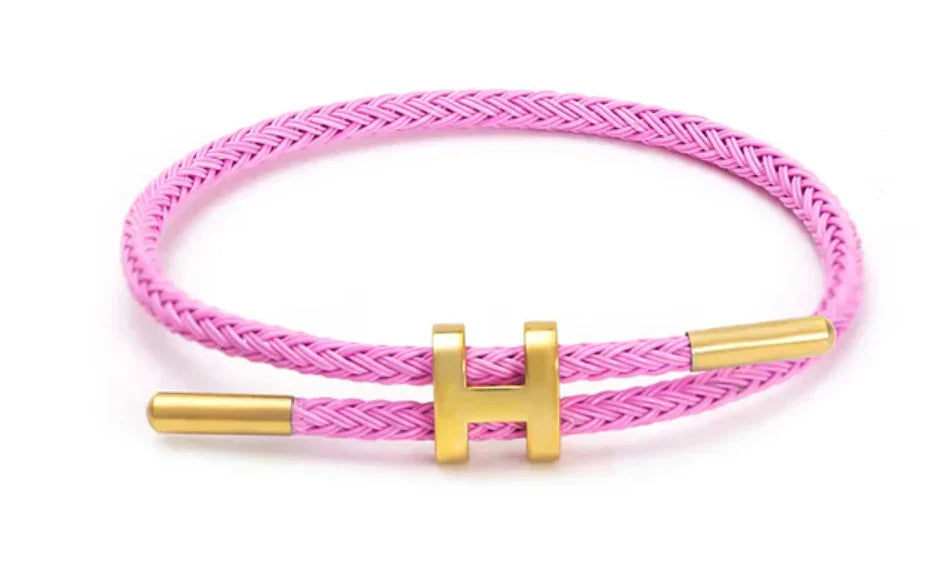 Luxury Braided Bracelet with Gold H Clasp