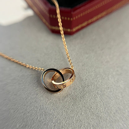 LOVE HANK CHAIN DOUBLE RING | ROSE GOLD