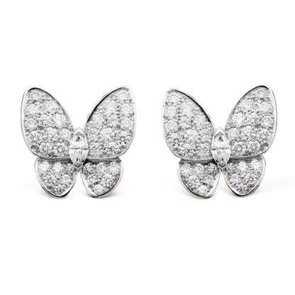 Amber Butterfly Earrings - Diamond / Silver