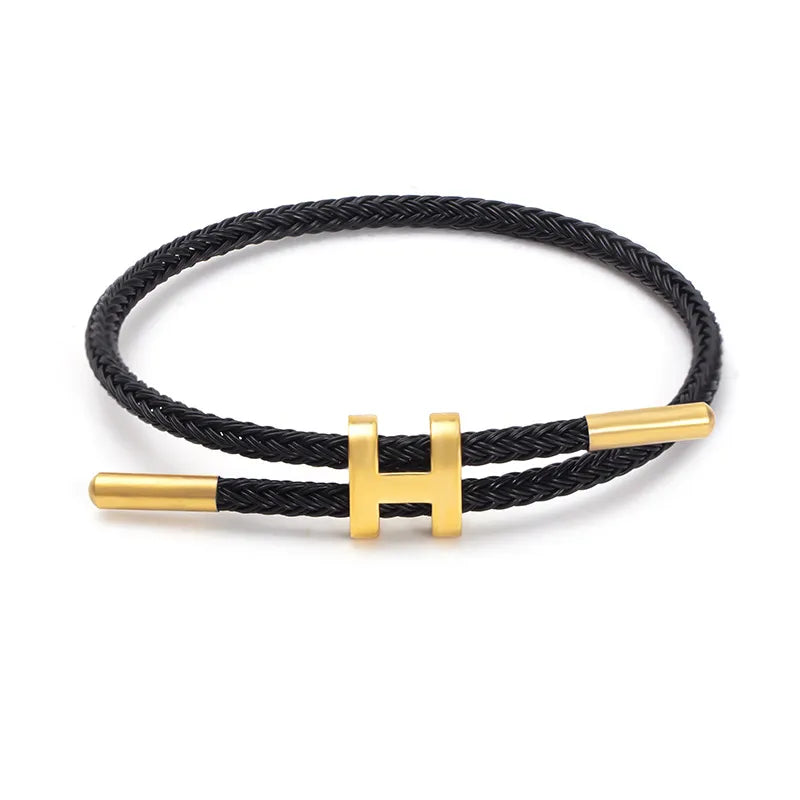 Luxury Braided Bracelet with Gold H Clasp