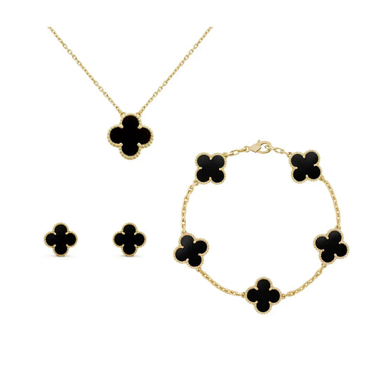 Golden Black Luxe | Clover Leaf Set