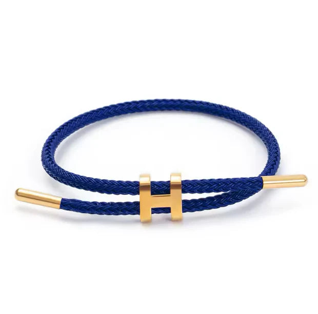 Luxury Braided Bracelet with Gold H Clasp