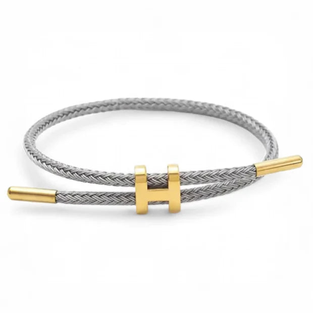 Luxury Braided Bracelet with Gold H Clasp