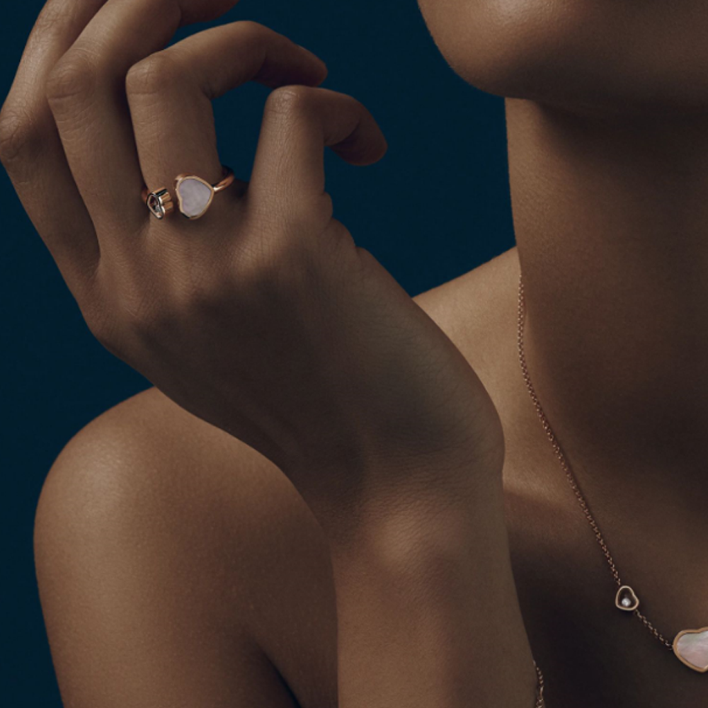 Heart Ring - Rose Gold / White