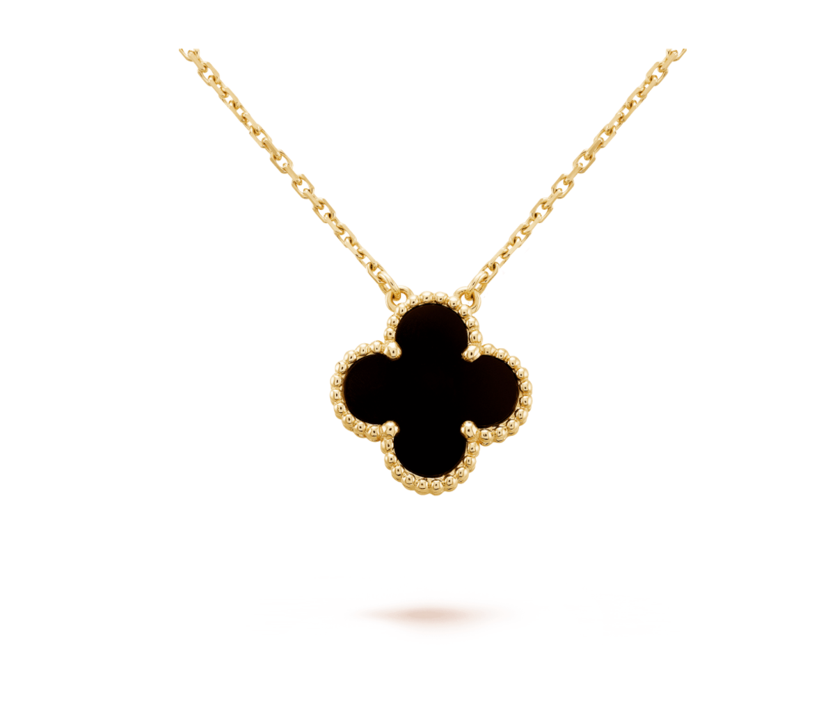LAVISH FOUR-LEAF CLOVER NECKLACE - BLACK