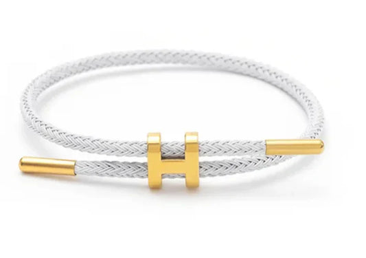 Luxury Braided Bracelet with Gold H Clasp