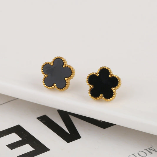 FOUR-LEAF | BLACK EARRINGS